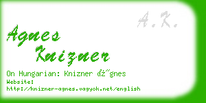 agnes knizner business card